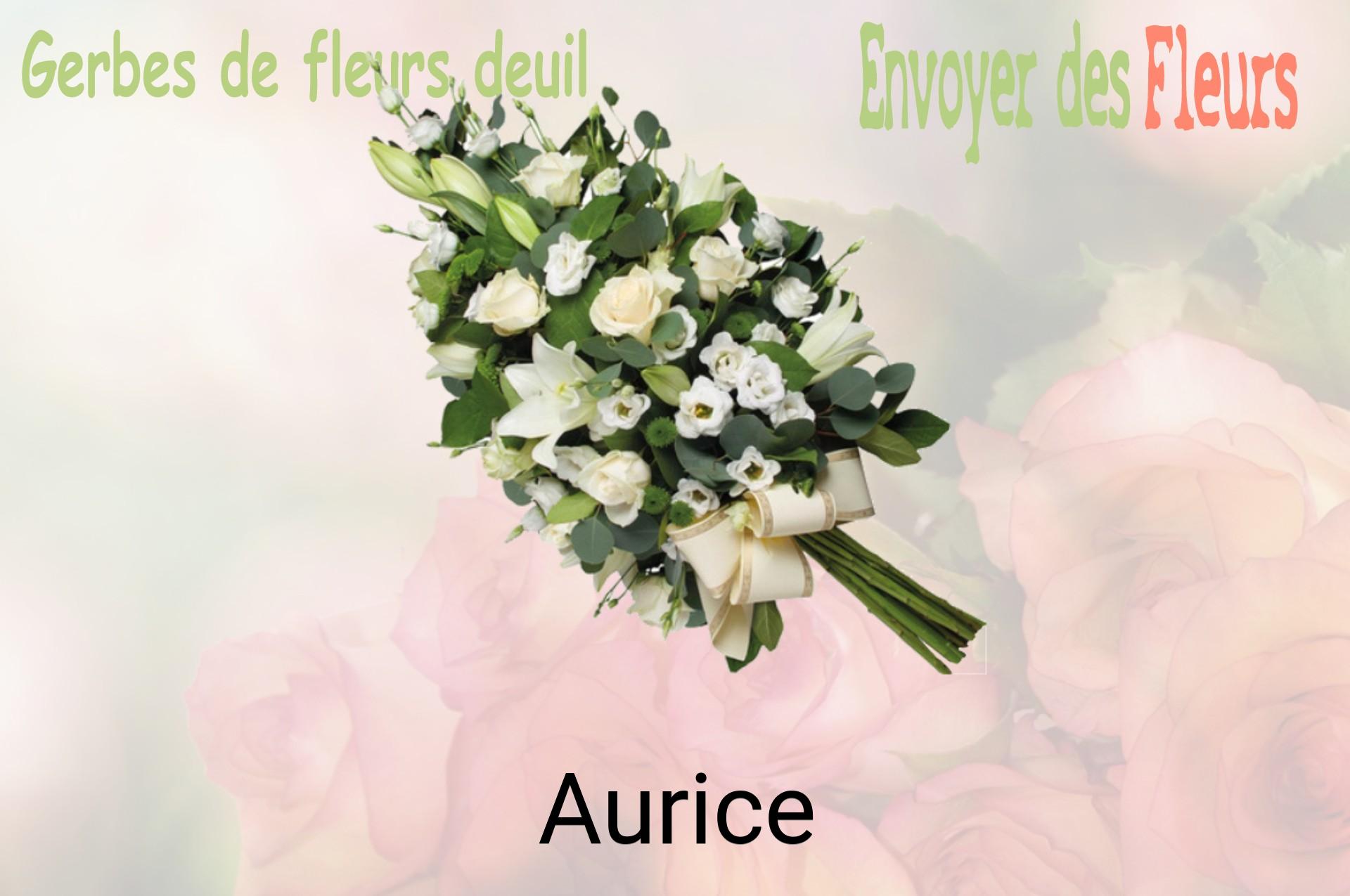 Gerbe de fleurs de deuil livrée à Aurice